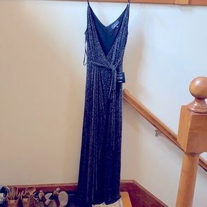 Lulus black sparkly maxi wrap dress